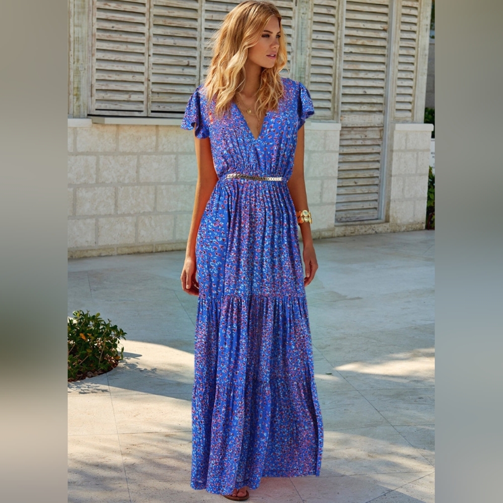 NWT Melissa Odabash Blue Jay Petal Dress XS